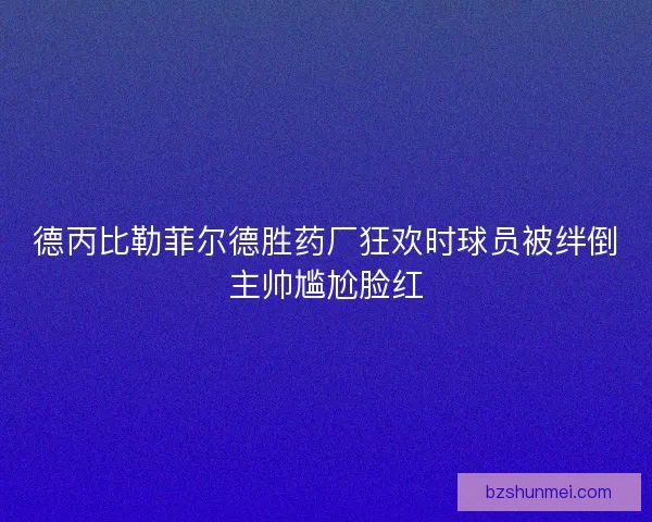 德丙比勒菲尔德胜药厂狂欢时球员被绊倒主帅尴尬脸红